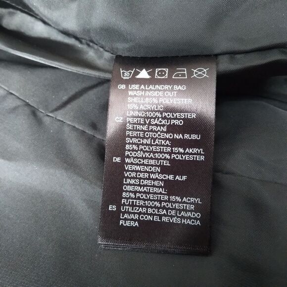 H&M Women's 8 Metallic Silver Heavyweight Boucle Tweed Zip Up Motorcycle Jacket - Picture 4 of 15